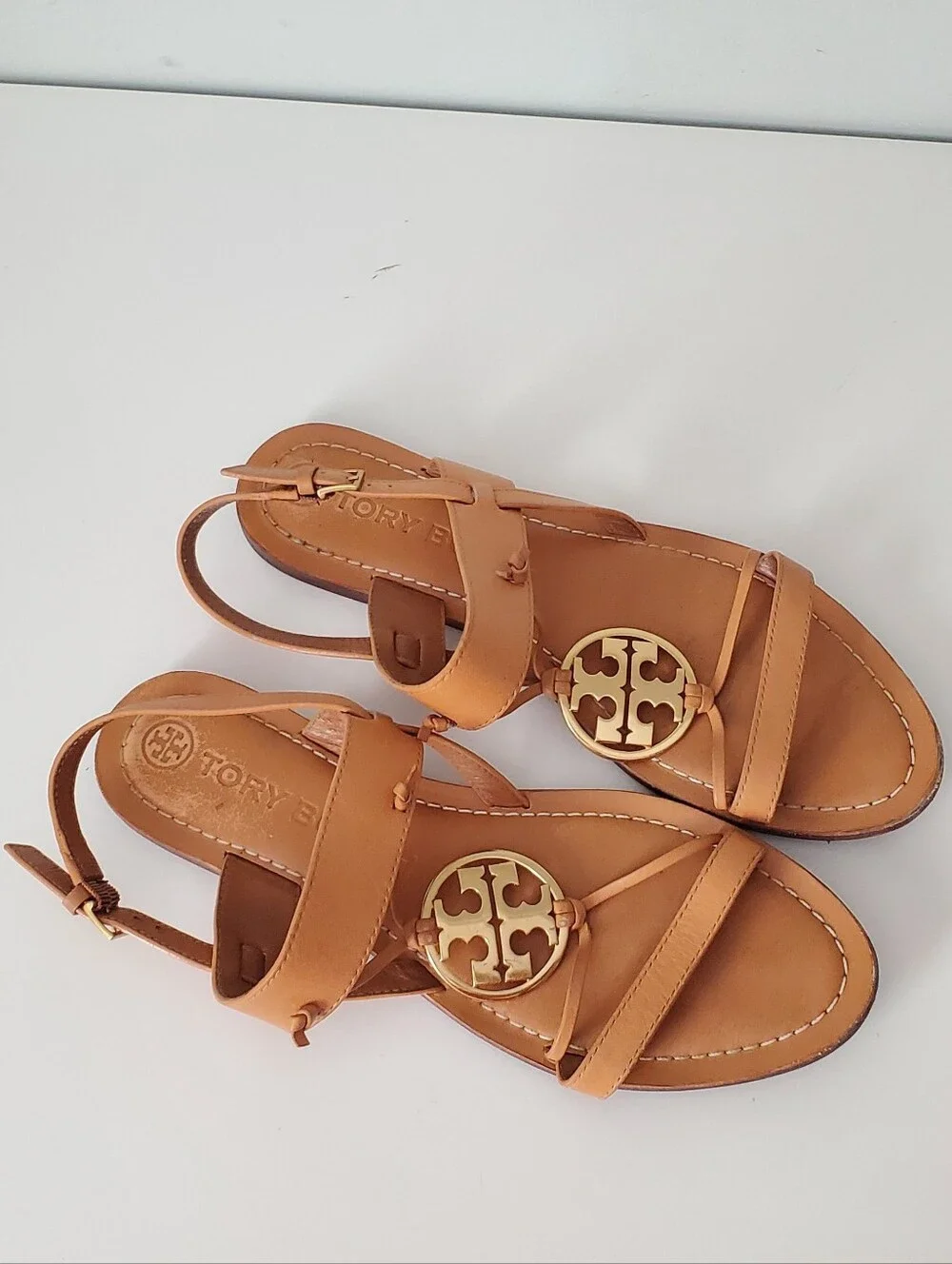 Tory Burch Leather Sandals in Tan Size 7.5